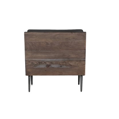 Karma Genuine Leather Solid Wood Rustic Accent Chair
