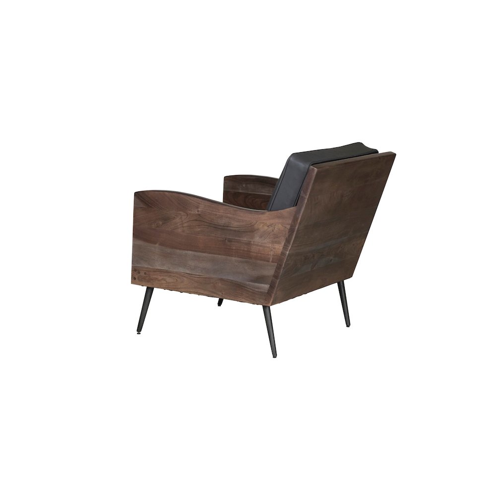 Karma Genuine Leather Solid Wood Rustic Accent Chair
