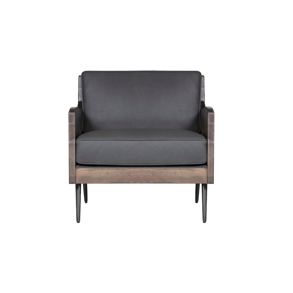 Karma Genuine Leather Solid Wood Rustic Accent Chair