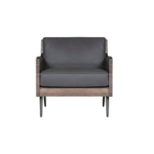 Karma Genuine Leather Solid Wood Rustic Accent Chair
