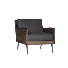 Karma Genuine Leather Solid Wood Rustic Accent Chair