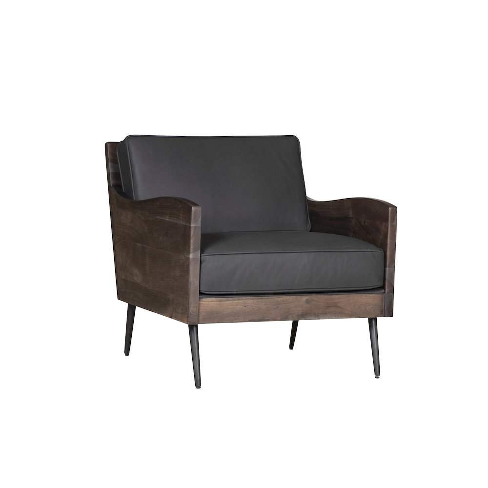 Karma Genuine Leather Solid Wood Rustic Accent Chair