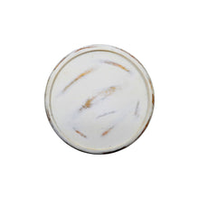 Elegant White Distressed Hardwood Drum End Table for Contemporary Spaces