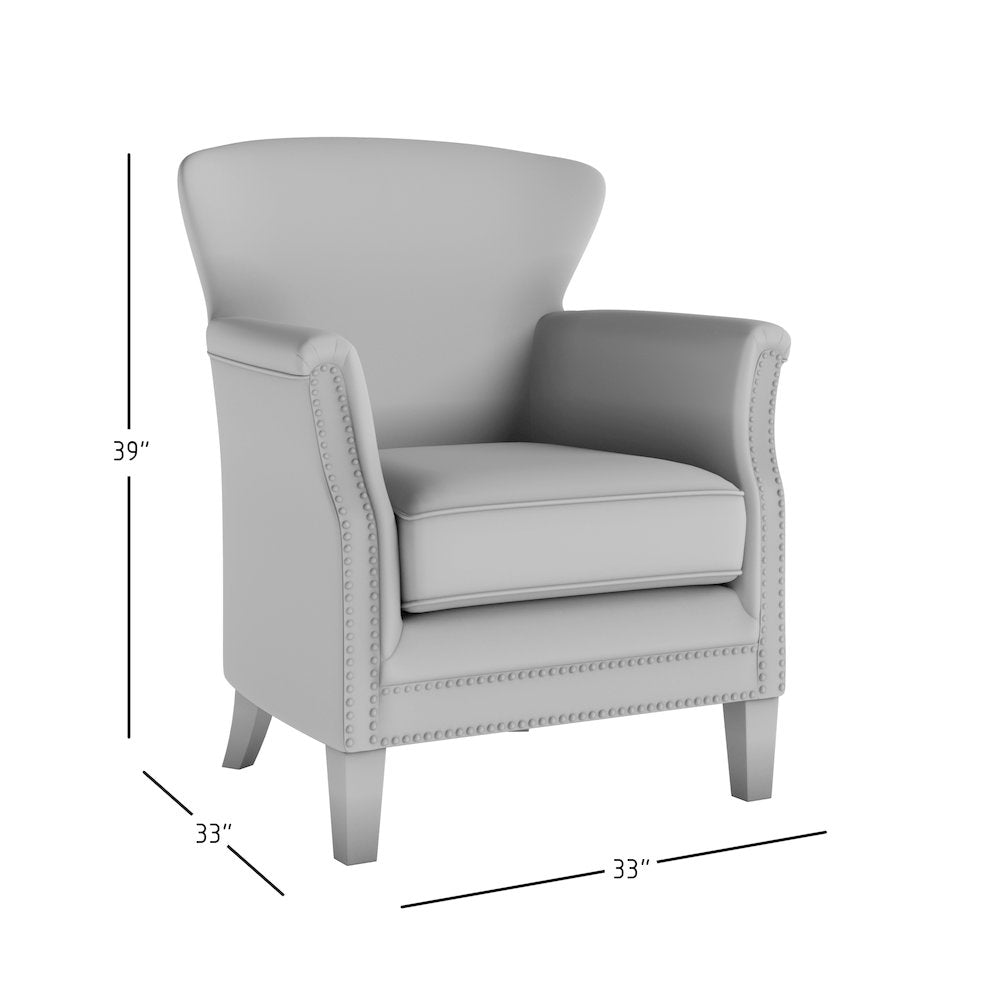 Layla Classic Upholstered Accent Chair with Nailhead Trim