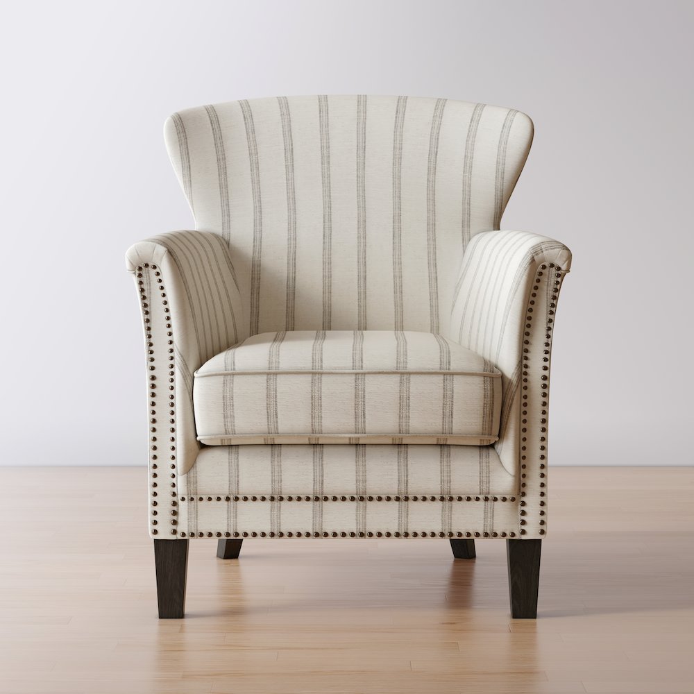 Layla Classic Upholstered Accent Chair with Nailhead Trim