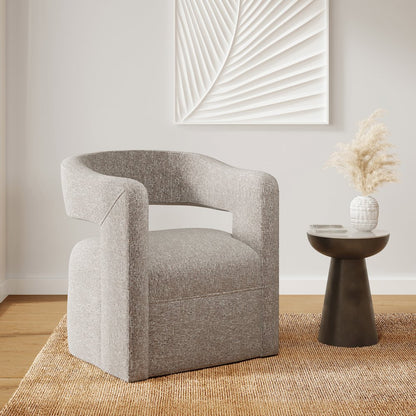 Lexy Modern Sculpted Curved Upholstered Swivel Accent Chair