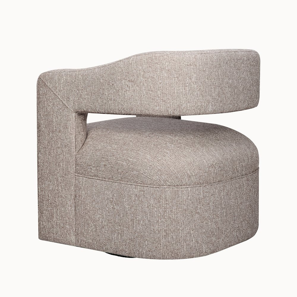 Lexy Modern Sculpted Curved Upholstered Swivel Accent Chair