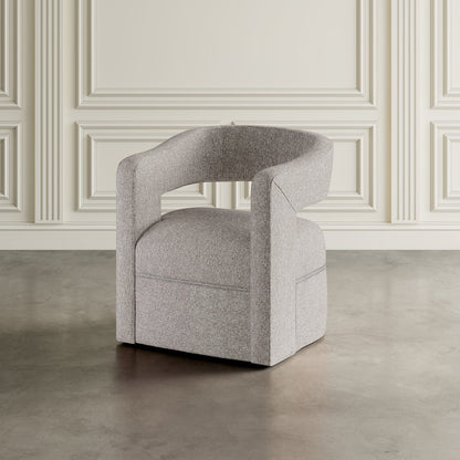 Lexy Modern Sculpted Curved Upholstered Swivel Accent Chair