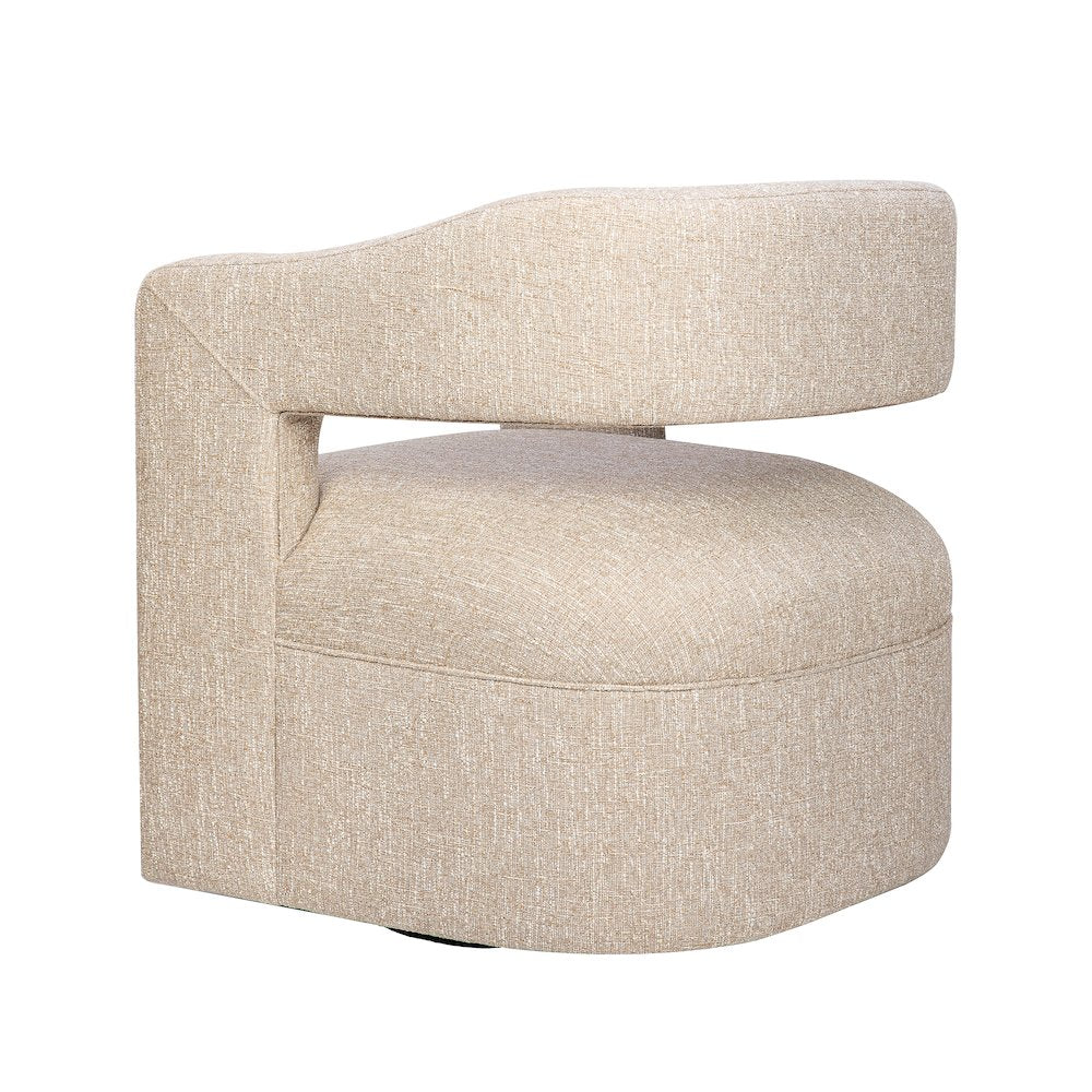 Lexy Modern Sculpted Curved Upholstered Swivel Accent Chair