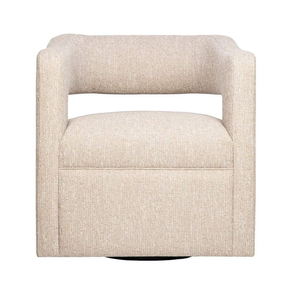 Lexy Modern Sculpted Curved Upholstered Swivel Accent Chair