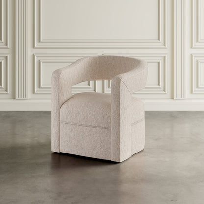Lexy Modern Sculpted Curved Upholstered Swivel Accent Chair