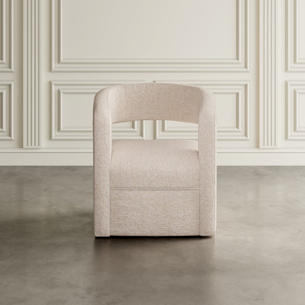 Lexy Modern Sculpted Curved Upholstered Swivel Accent Chair