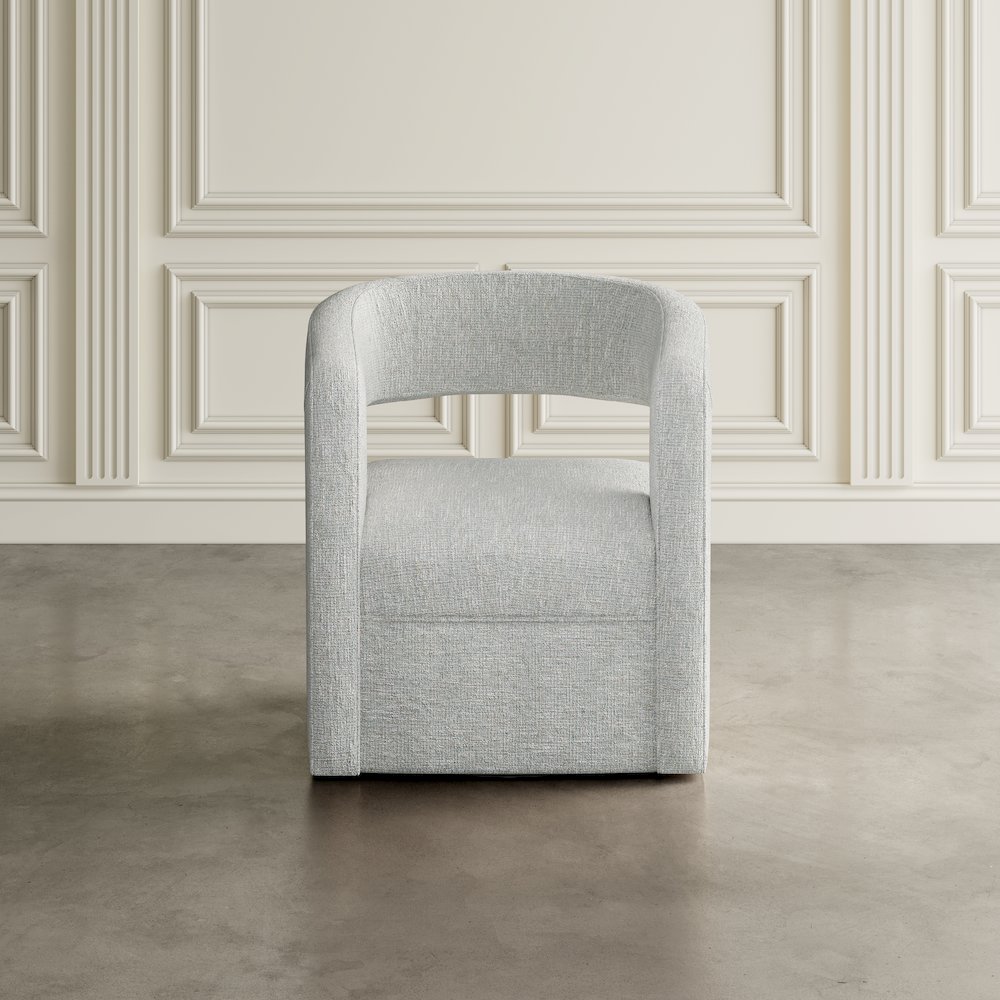 Lexy Modern Sculpted Curved Upholstered Swivel Accent Chair