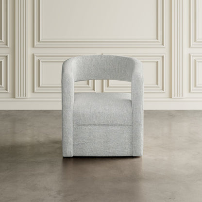 Lexy Modern Sculpted Curved Upholstered Swivel Accent Chair