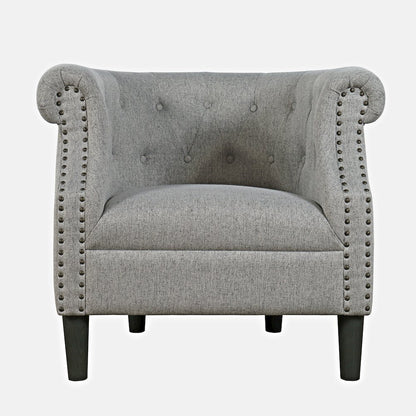 Transitional Contemporary Upholstered Barrel Curved Back Accent Chair