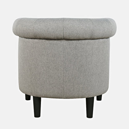 Transitional Contemporary Upholstered Barrel Curved Back Accent Chair