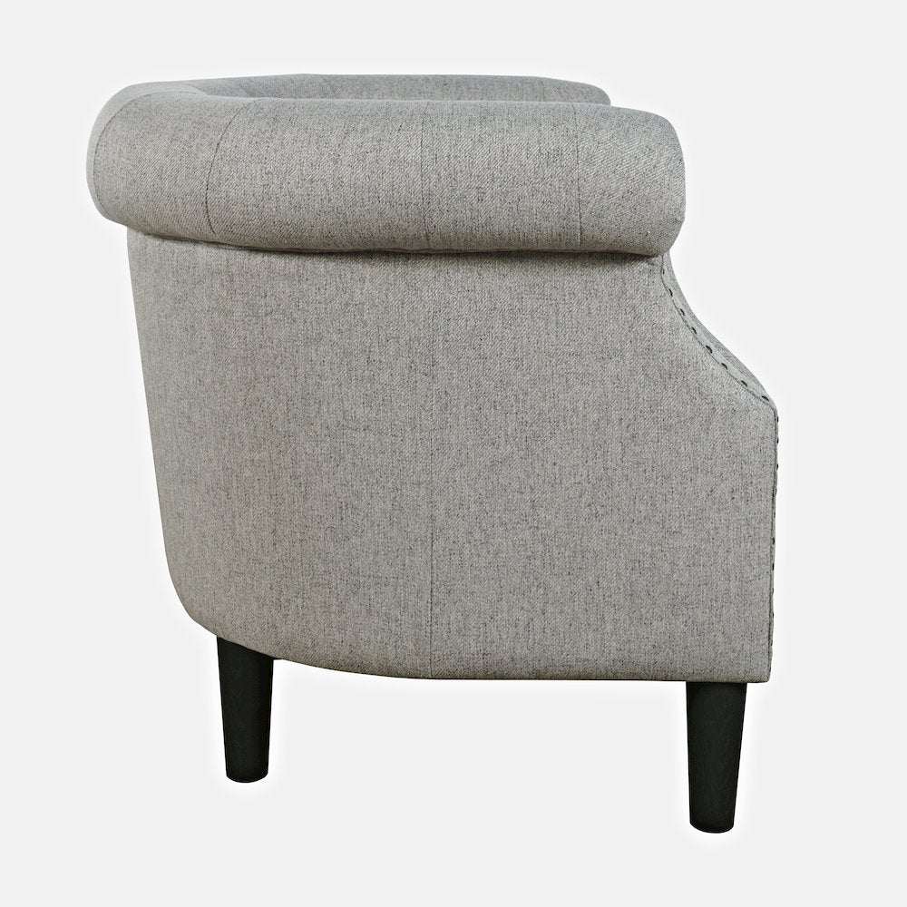 Transitional Contemporary Upholstered Barrel Curved Back Accent Chair