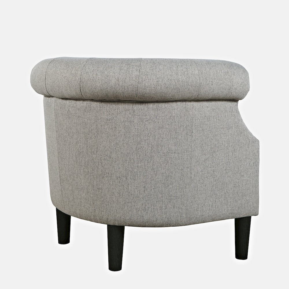 Transitional Contemporary Upholstered Barrel Curved Back Accent Chair