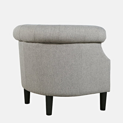 Transitional Contemporary Upholstered Barrel Curved Back Accent Chair