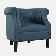 Transitional Contemporary Upholstered Barrel Curved Back Accent Chair