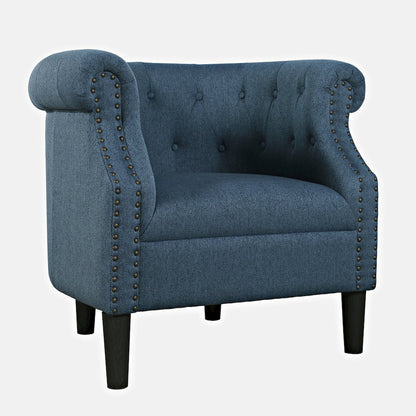 Transitional Contemporary Upholstered Barrel Curved Back Accent Chair