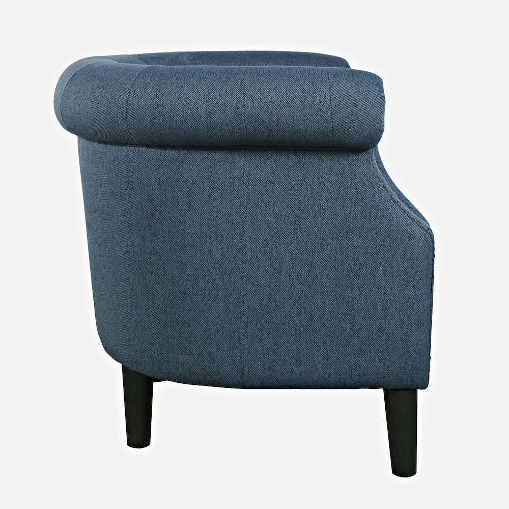 Transitional Contemporary Upholstered Barrel Curved Back Accent Chair
