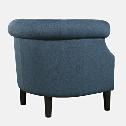 Transitional Contemporary Upholstered Barrel Curved Back Accent Chair