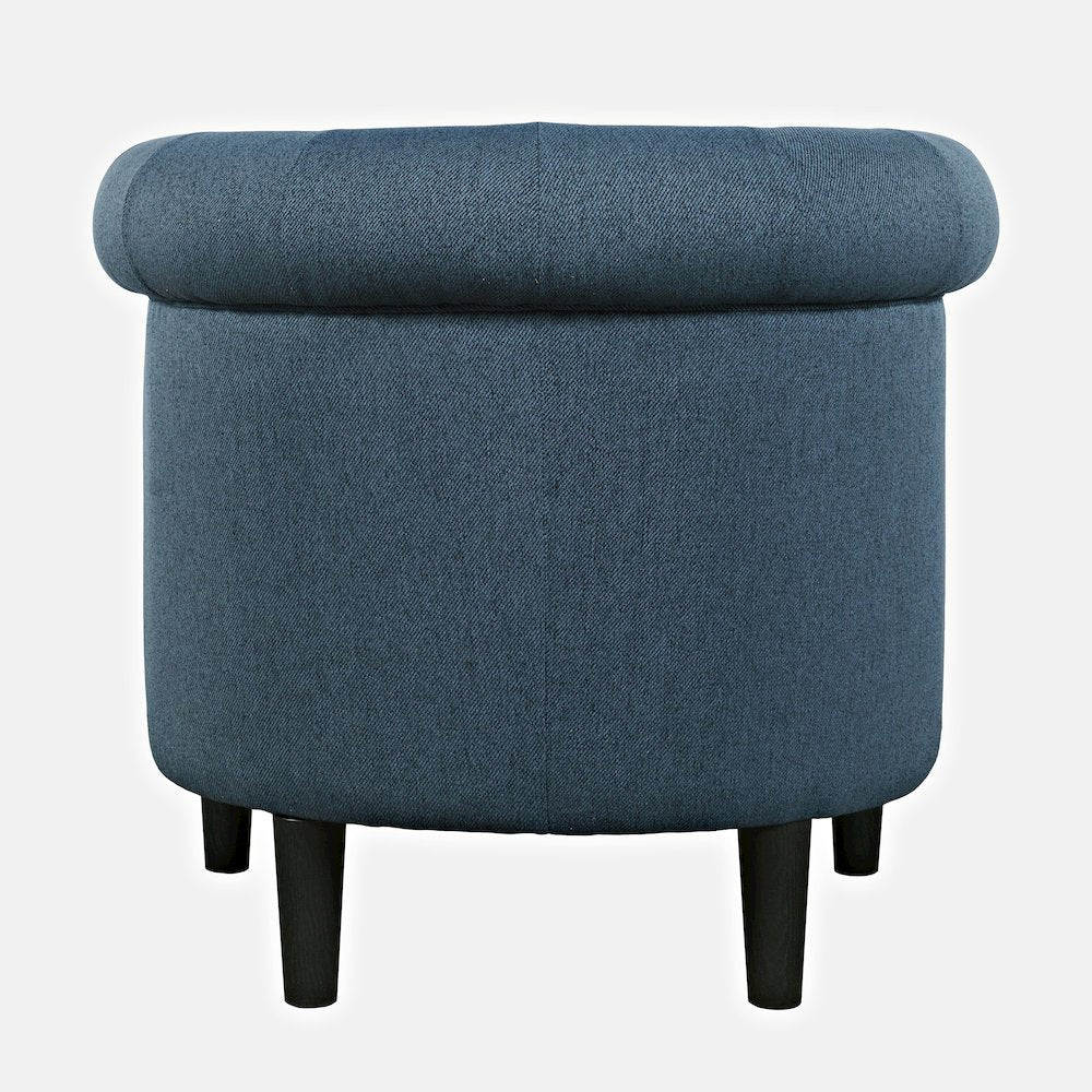 Transitional Contemporary Upholstered Barrel Curved Back Accent Chair