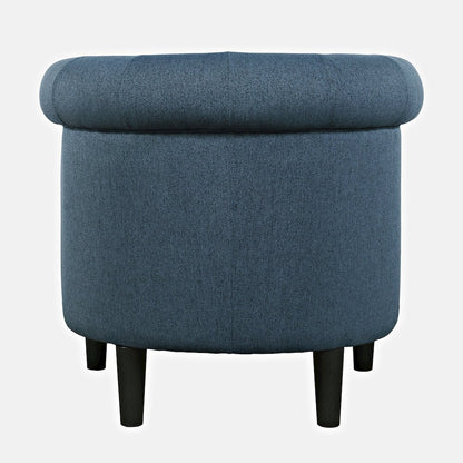 Transitional Contemporary Upholstered Barrel Curved Back Accent Chair