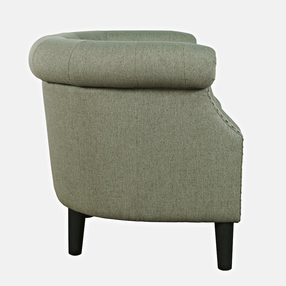 Transitional Contemporary Upholstered Barrel Curved Back Accent Chair