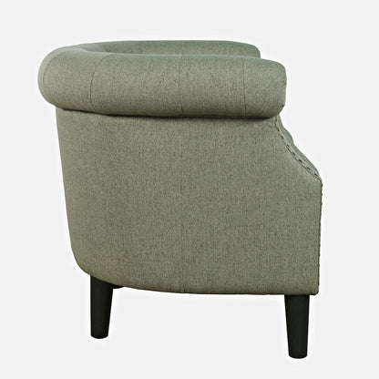 Transitional Contemporary Upholstered Barrel Curved Back Accent Chair