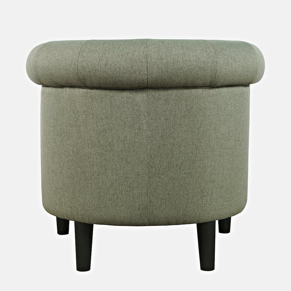 Transitional Contemporary Upholstered Barrel Curved Back Accent Chair