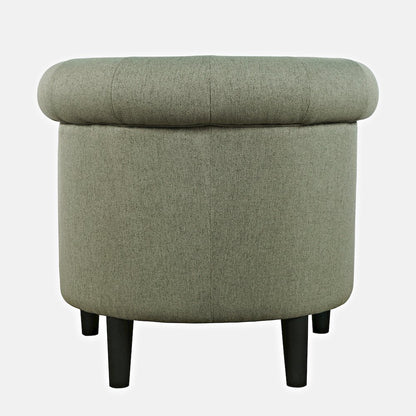 Transitional Contemporary Upholstered Barrel Curved Back Accent Chair