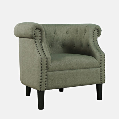 Transitional Contemporary Upholstered Barrel Curved Back Accent Chair