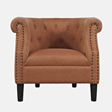 Transitional Contemporary Upholstered Barrel Curved Back Accent Chair