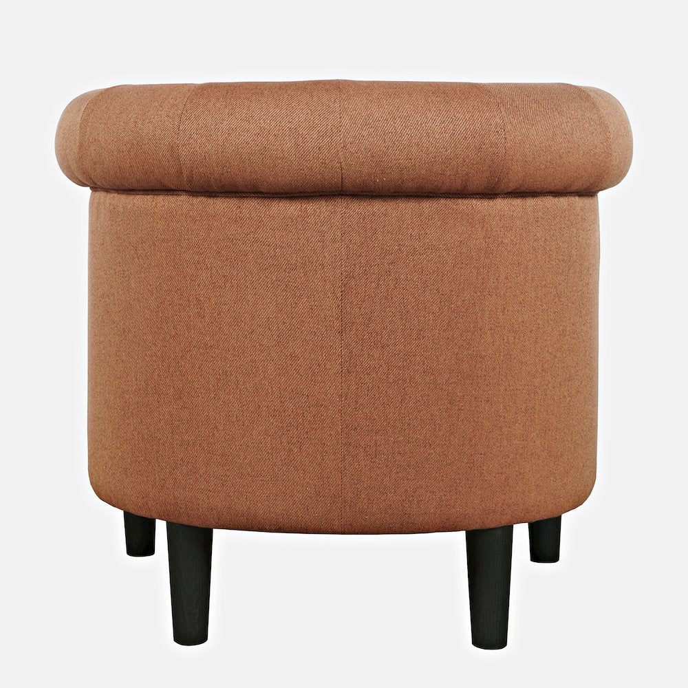Transitional Contemporary Upholstered Barrel Curved Back Accent Chair