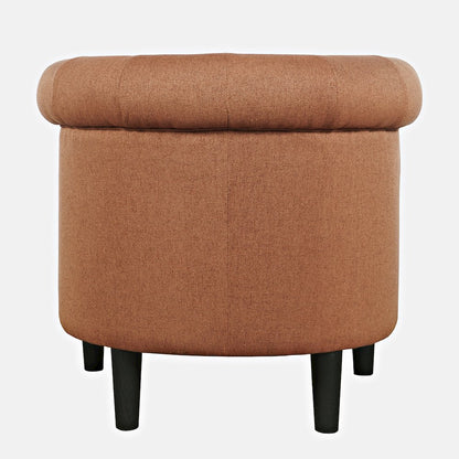 Transitional Contemporary Upholstered Barrel Curved Back Accent Chair