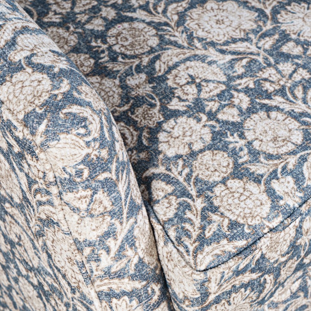 Lottie Modern Cottage Floral Print Upholstered Accent Swivel Chair