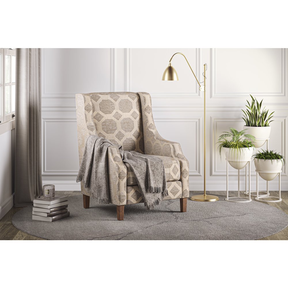 Sanders Geometric Pattern Luxury Accent Upholstered Accent Chair