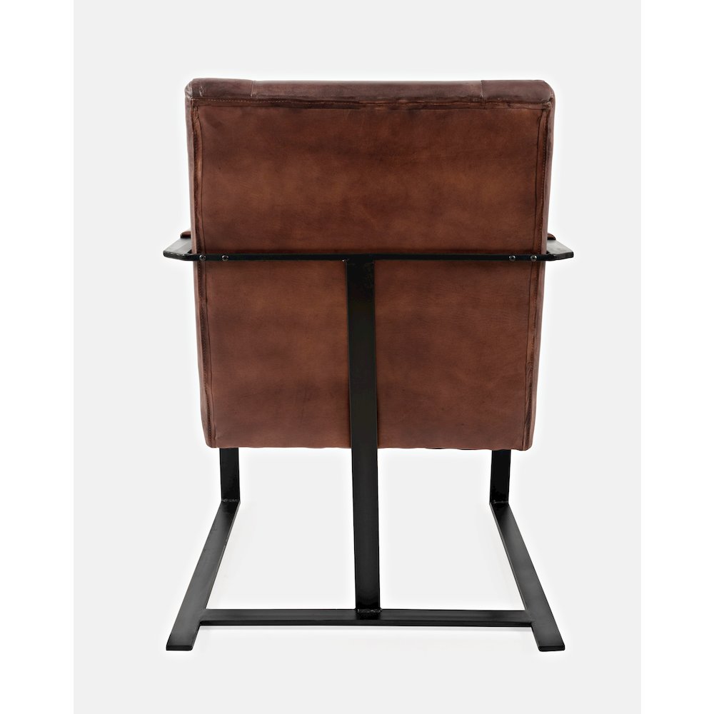 Maguire Modern Industrial Genuine Leather Sled Chair