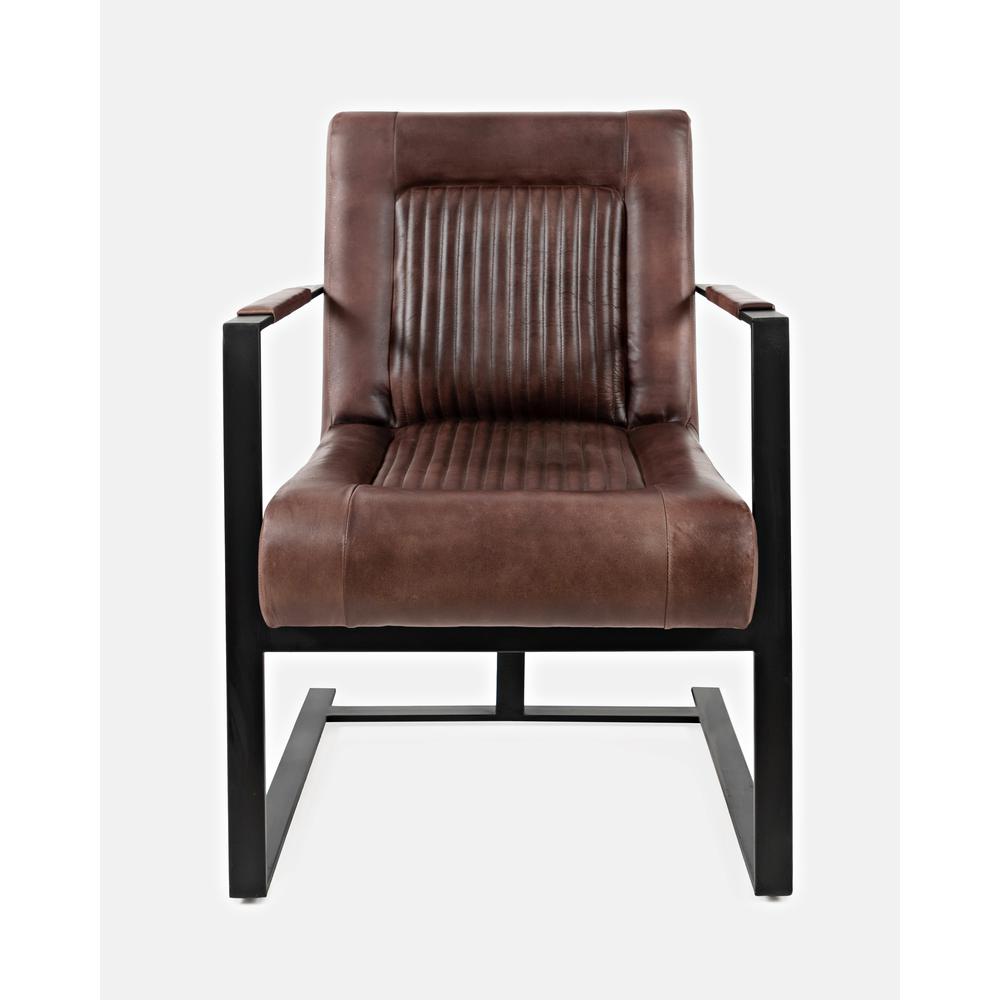 Genuine Leather Sled Chair Dark Sienna