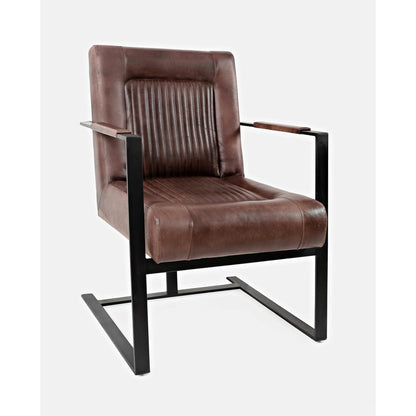 Genuine Leather Sled Chair Dark Sienna