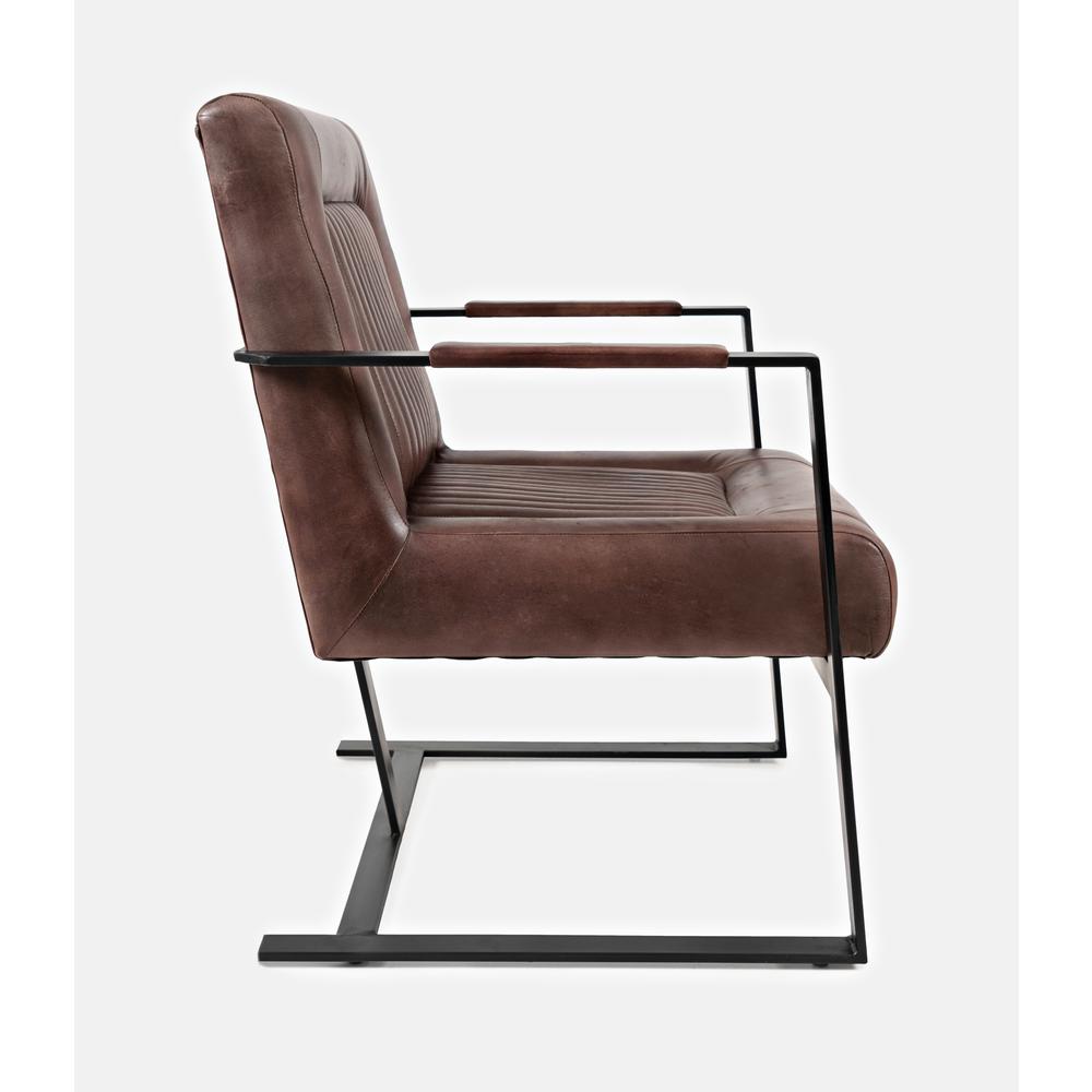 Genuine Leather Sled Chair Dark Sienna