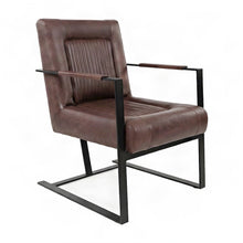 Maguire Leather Sled-Base Mid-Century Modern Dining Chair, Dark Sienna