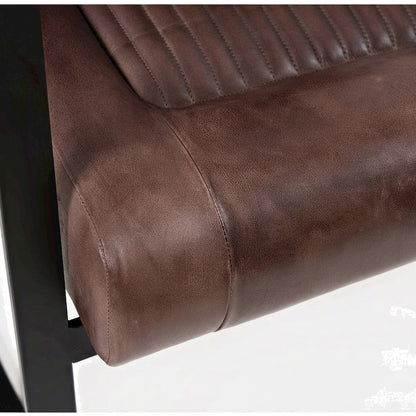 Maguire Leather Sled-Base Mid-Century Modern Dining Chair, Dark Sienna