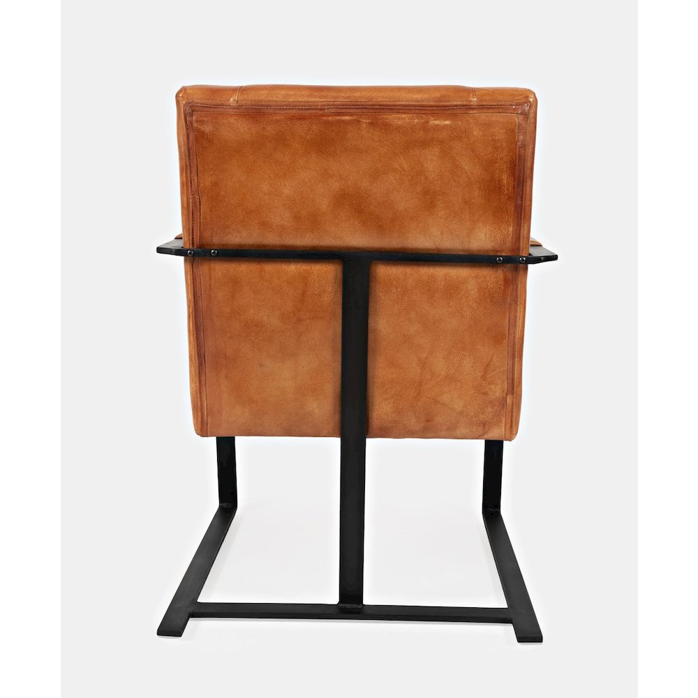 Maguire Modern Industrial Genuine Leather Sled Chair
