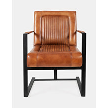 Maguire Modern Industrial Genuine Leather Sled Chair
