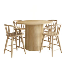 5-Piece Counter Height Dining Set with Round Table and Spindle Back Barstools