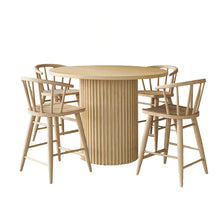 5-Piece Counter Height Dining Set with Round Table and Spindle Back Barstools