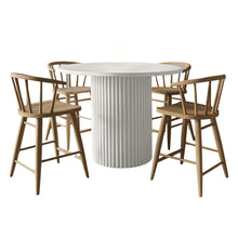 5-Piece Counter Height Dining Set with Round Table and Spindle Back Barstools